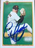 Craig Lefferts Signed 1990 Bowman Baseball Card - San Diego Padres - PastPros