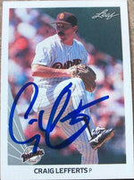 Craig Lefferts Signed 1990 Leaf Baseball Card - San Diego Padres - PastPros