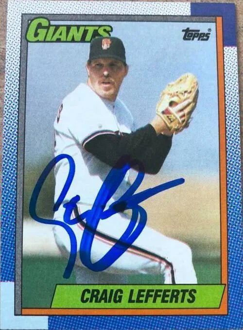 Craig Lefferts Signed 1990 Topps Baseball Card - San Francisco Giants