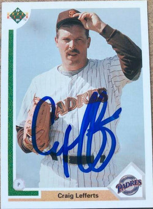 Craig Lefferts Signed 1991 Upper Deck Baseball Card - San Diego Padres - PastPros