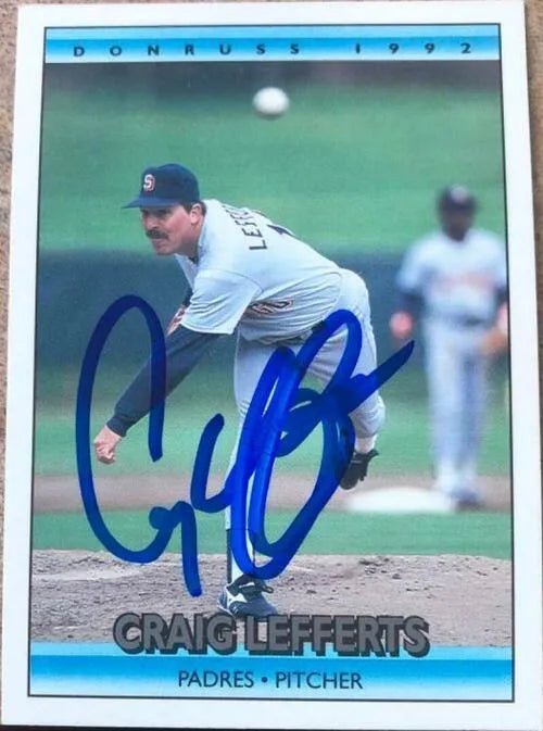 Craig Lefferts Signed 1992 Donruss Baseball Card - San Diego Padres