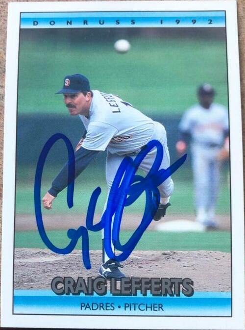 Craig Lefferts Signed 1992 Donruss Baseball Card - San Diego Padres - PastPros