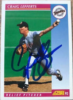 Craig Lefferts Signed 1992 Score Baseball Card - San Diego Padres