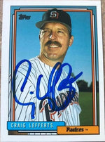 Craig Lefferts Signed 1992 Topps Baseball Card - San Diego Padres