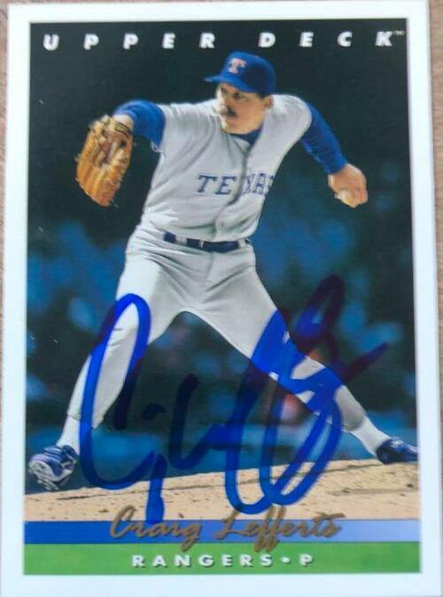 Craig Lefferts Signed 1993 Upper Deck Baseball Card - Texas Rangers - PastPros