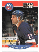 Craig Ludwig Signed 1990-91 Pro Set Hockey Card - New York Islanders - PastPros