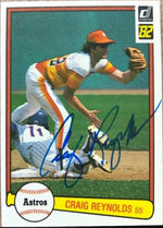 Craig Reynolds Signed 1982 Donruss Baseball Card - Houston Astros