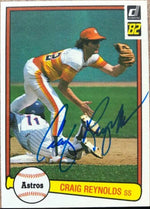 Craig Reynolds Signed 1982 Donruss Baseball Card - Houston Astros - PastPros