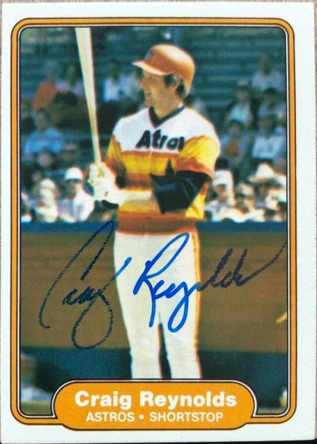 Craig Reynolds Signed 1982 Fleer Baseball Card - Houston Astros - PastPros