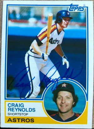 Craig Reynolds Signed 1983 Topps Baseball Card - Houston Astros - PastPros