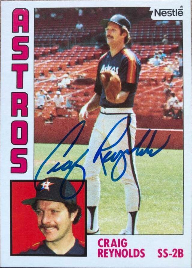 Craig Reynolds Signed 1984 Nestle Baseball Card - Houston Astros - PastPros