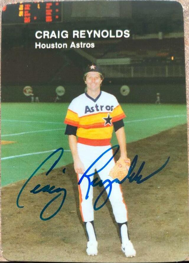 Craig Reynolds Signed 1985 Mother's Cookies Baseball Card - Houston Astros - PastPros