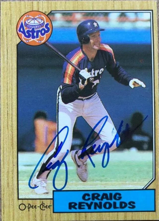 Craig Reynolds Signed 1987 O-Pee-Chee Baseball Card - Houston Astros
