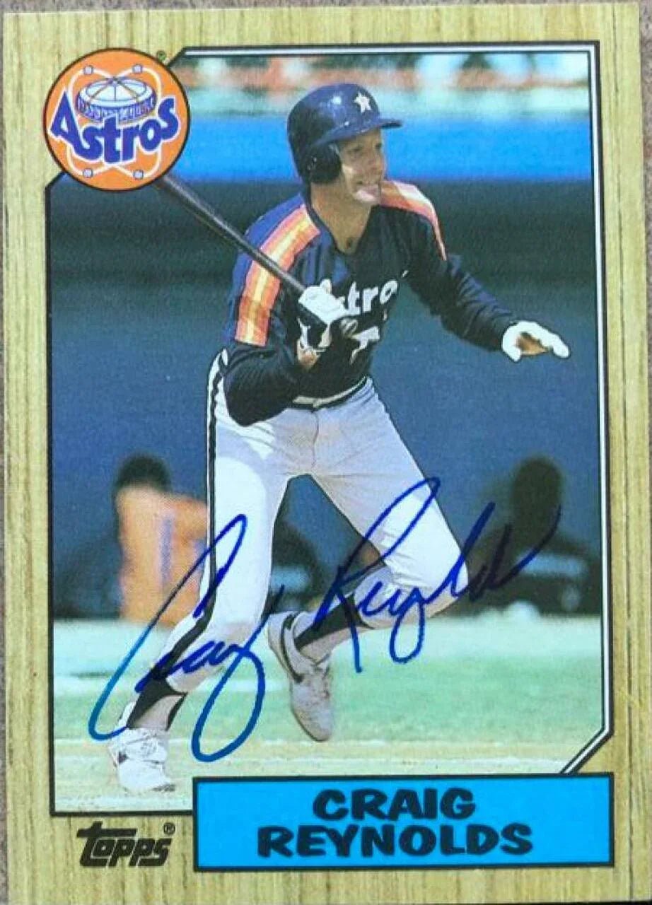 Craig Reynolds Signed 1987 Topps Baseball Card - Houston Astros