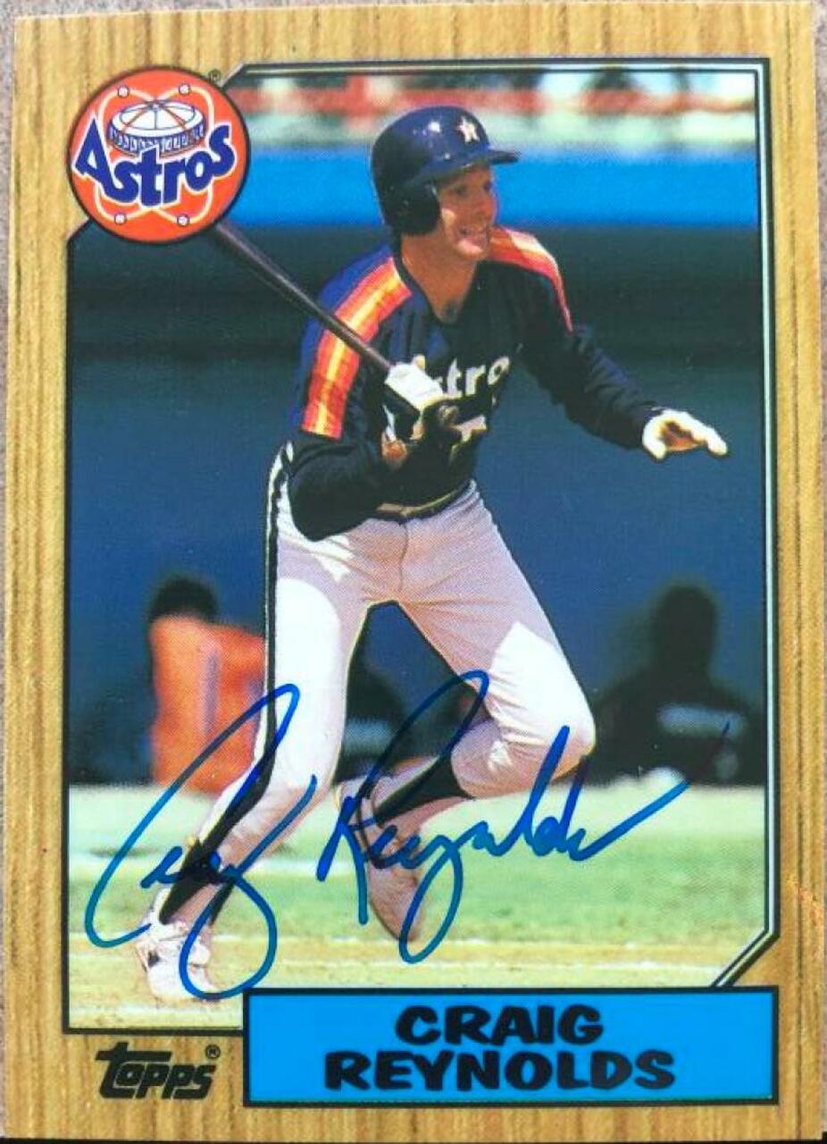 Craig Reynolds Signed 1987 Topps Tiffany Baseball Card - Houston Astros - PastPros