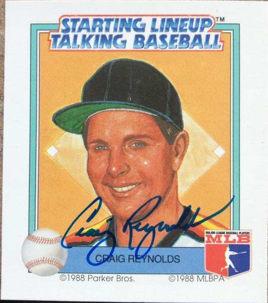 Craig Reynolds Signed 1988 Kenner Starting Lineup Talking Baseball Card - Houston Astros - PastPros