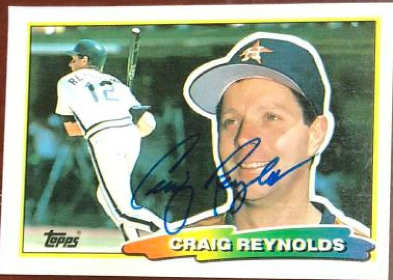 Craig Reynolds Signed 1988 Topps Big Baseball Card - Houston Astros - PastPros