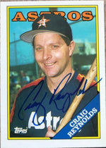 Craig Reynolds Signed 1988 Topps Tiffany Baseball Card - Houston Astros - PastPros