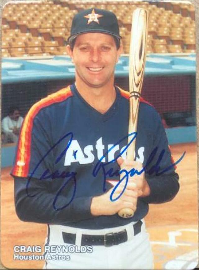 Craig Reynolds Signed 1989 Mother's Cookies Baseball Card - Houston Astros - PastPros