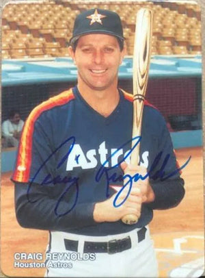 Craig Reynolds Signed 1989 Mother's Cookies Baseball Card - Houston Astros