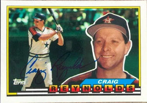 Craig Reynolds Signed 1989 Topps Big Baseball Card - Houston Astros