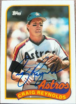 Craig Reynolds Signed 1989 Topps Tiffany Baseball Card - Houston Astros