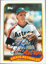 Craig Reynolds Signed 1989 Topps Tiffany Baseball Card - Houston Astros - PastPros