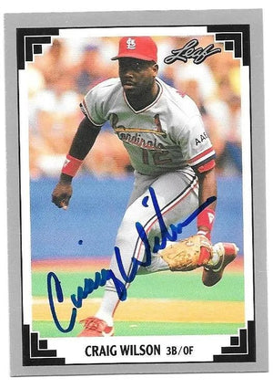 Craig Wilson Signed 1991 Leaf Baseball Card - St Louis Cardinals