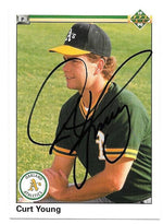 Curt Young Signed 1990 Upper Deck Baseball Card - Oakland A's - PastPros