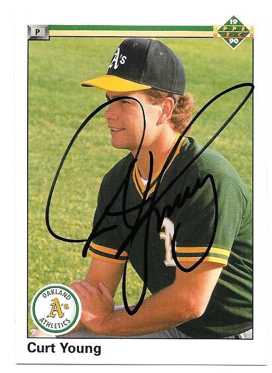 Curt Young Signed 1990 Upper Deck Baseball Card - Oakland A's - PastPros