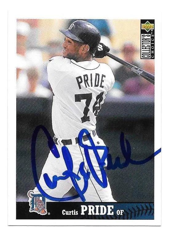 Curtis Pride Signed 1996 Collector's Choice Baseball Card - Detroit Tigers