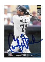 Curtis Pride Signed 1996 Collector's Choice Baseball Card - Detroit Tigers