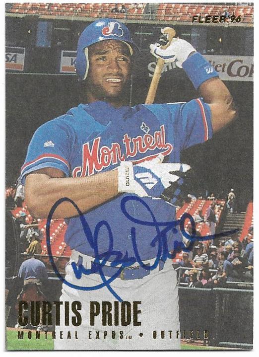 Curtis Pride Signed 1996 Fleer Baseball Card -  Montreal Expos - PastPros