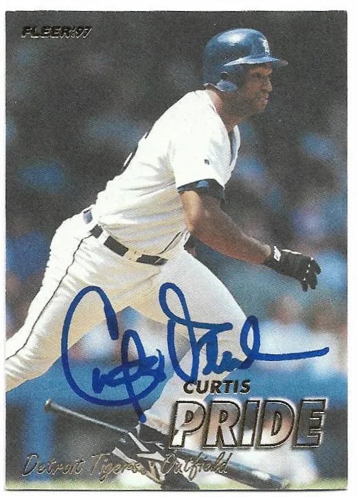 Curtis Pride Signed 1997 Fleer Baseball Card - Detroit Tigers