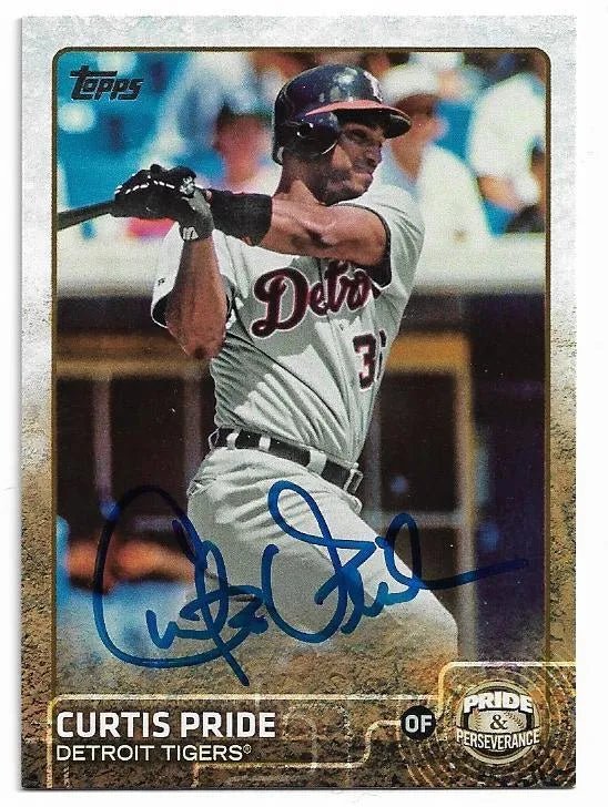 Curtis Pride Signed 2015 Topps Baseball Card - Detroit Tigers