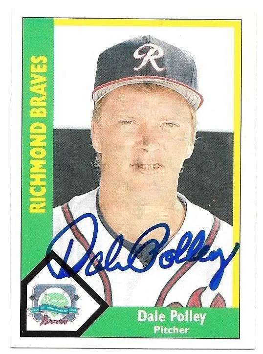 Dale Polley Signed 1990 CMC Baseball Card