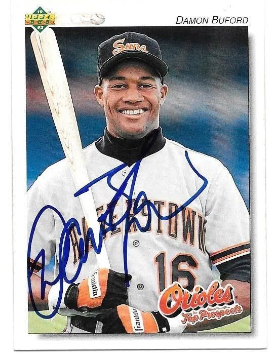 Damon Buford Signed 1992 Upper Deck Minors Baseball Card - Baltimore Orioles