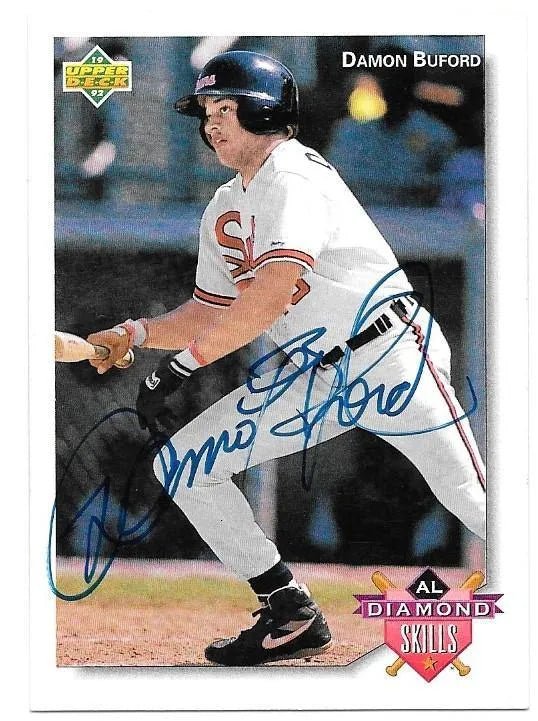 Damon Buford Signed 1992 Upper Deck Minors Diamond Skills Baseball Card - Baltimore Orioles