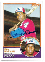 Dan Norman Signed 1983 Topps Baseball Card - Montreal Expos