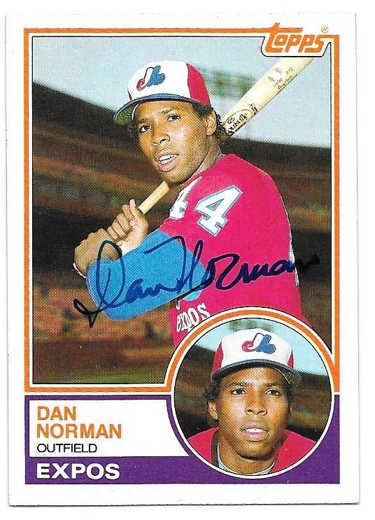 Dan Norman Signed 1983 Topps Baseball Card - Montreal Expos - PastPros