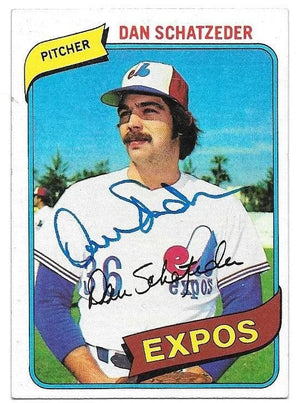 Dan Schatzeder Signed 1980 Topps Baseball Card - Montreal Expos