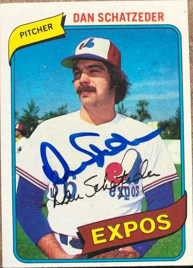 Dan Schatzeder Signed 1980 Topps Baseball Card - Montreal Expos