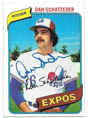 Dan Schatzeder Signed 1980 Topps Baseball Card - Montreal Expos - PastPros