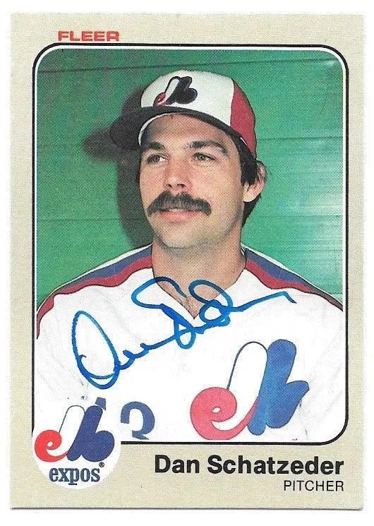 Dan Schatzeder Signed 1983 Fleer Baseball Card - Montreal Expos