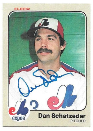 Dan Schatzeder Signed 1983 Fleer Baseball Card - Montreal Expos