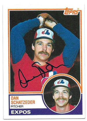 Dan Schatzeder Signed 1983 Topps Baseball Card - Montreal Expos - PastPros