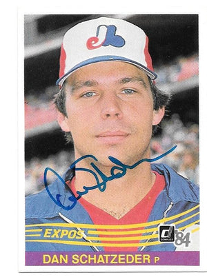 Dan Schatzeder Signed 1984 Donruss Baseball Card - Montreal Expos - PastPros