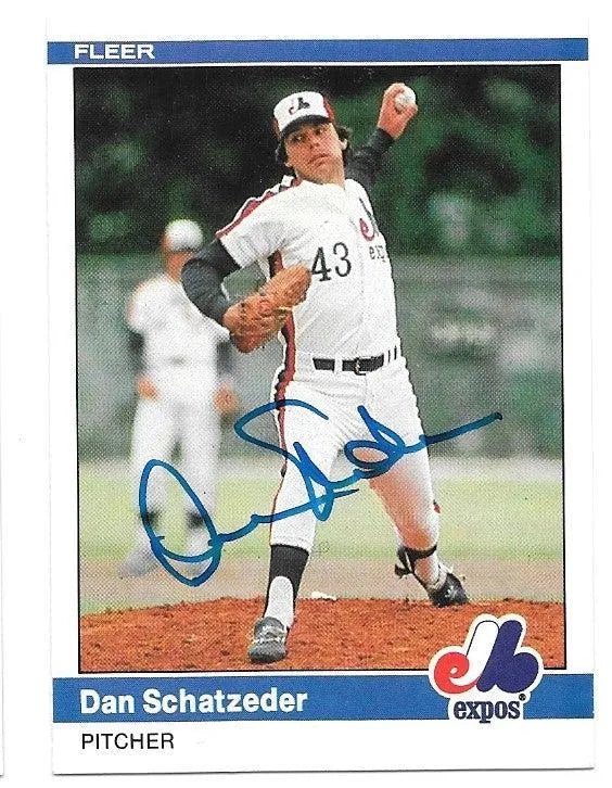 Dan Schatzeder Signed 1984 Fleer Baseball Card - Montreal Expos
