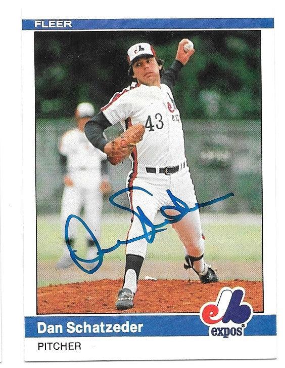 Dan Schatzeder Signed 1984 Fleer Baseball Card - Montreal Expos - PastPros