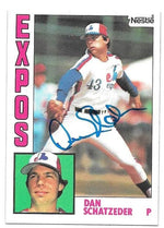 Dan Schatzeder Signed 1984 Nestle Baseball Card - Montreal Expos
